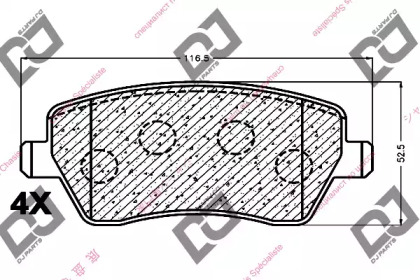 Комплект тормозных колодок DJ PARTS BP1133